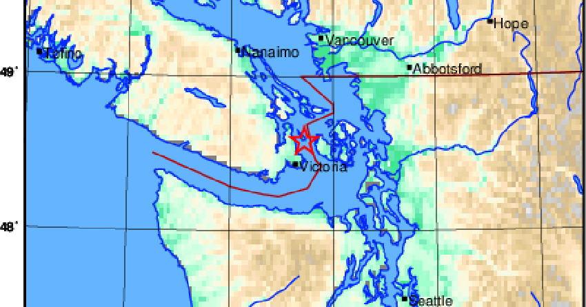 A 4.0 magnitude earthquake was felt this morning on the south coast of British Columbia